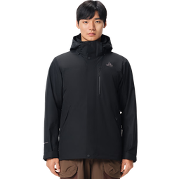 伯希和（Pelliot）【山野经典3.0】冲锋衣三合一男女秋冬保暖外套115301054黑3X