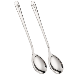 广意 316L不锈钢汤勺汤匙加大加厚家用调羹吃饭餐勺熊猫2支装 GY1440