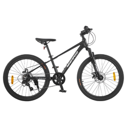 京东京造 24英寸青少年山地车自行车铝合金禧玛诺7速碟刹成年人学生黑色