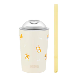 膳魔师（THERMOS）儿童保温杯大容量水杯316l不锈钢杯学生吸管杯运动水壶喝水杯子 软萌柯基随行杯 360ml （含PP吸管）