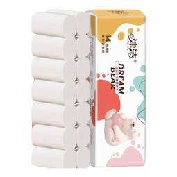 津洁 无芯卷纸【800g/提】五层加厚大卷卷筒纸实芯卷纸家用纸巾 5层 800g*14卷 家用大卷1提装
