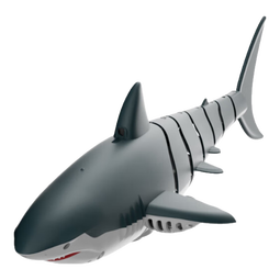 4DRC遥控船高速快艇电动恐龙鲨鱼模型男孩玩具3-6-8-10岁儿童生日礼物 全防水-大白鲨 标准版 ( 单电版)含1电池/ 电线+运费险