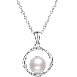 周六福（ZLF） S925银饰珍珠项链女莫比乌斯环淡水珍珠链坠送女友礼物 链长40cm+5cm