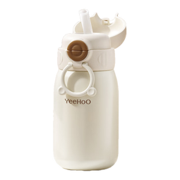 英氏儿童保温杯宝宝1到3岁婴儿奶瓶吸管直饮水杯婴幼儿园一岁以上 儿童双饮保温杯【吸管+直饮】+杯套