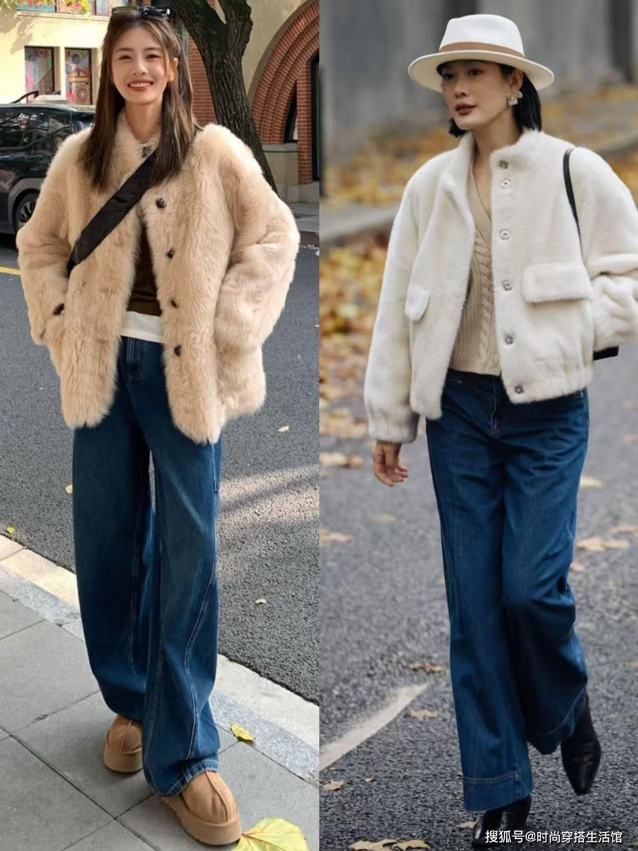 今年冬天“短外套＋牛仔裤”太火了，又暖又时髦，中年女性太合适
