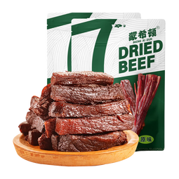 蒙希顿手撕风干牛肉干 约7成干内蒙古特产休闲零食肉干肉脯真空独立包装 原味500g【约7成干】 散装称重(毛重)