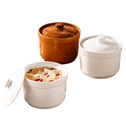 瓦罐陶瓷炖盅家用隔水带盖燕窝蒸蛋盅碗煲汤内胆沙县酒店商用炖罐 白色【直筒炖盅】二个装 500ml