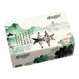国风唐诗宋词压花纸巾60抽 学生学习抽纸4层加厚家用宿舍用卫生纸原生木浆亲肤可湿水餐巾纸 1包
