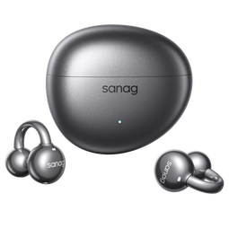 SANAG塞那S7S Ultra耳机耳夹式【国家补贴15%】蓝牙无线气骨传导概念运动AI智能会议录音实时翻译 黑