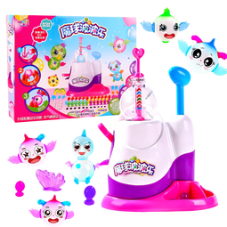 EagleStone粘粘乐波波球6-10岁生日礼物女孩玩具儿童3-6岁魔法气球小手工DIY 怪兽主题(机器+36气球+134配件) 4-6-7-14岁黏黏乐贴纸