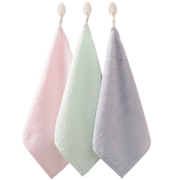 金号纯棉云柔小毛巾儿童大方巾洗脸擦手小毛巾挂式A类全棉洗脸帕3条