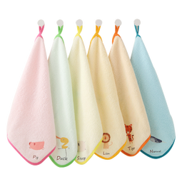 金号A类儿童毛巾100纯棉小毛巾婴儿毛巾方巾洗脸擦手毛巾洗脸帕6条装