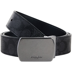 COACH蔻驰腰带男女同款 板扣腰带 印花 商务休闲腰带 送礼物 CY941黑色