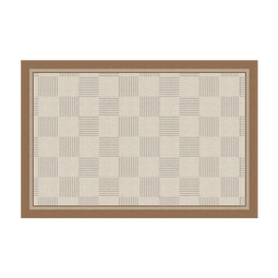 KAYE地毯客厅仿剑麻沙发茶几地垫日式诧寂风卧室免洗可擦加厚床边毯子 SJR-仿棉麻-方格 120x160 cm