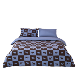 一默四件套牛奶绒保暖双人居家套件被套床单枕套晚安猫秋冬床上四件套 母婴A类丨喵系治愈 【秋波蓝】 床单款 （被套200*230cm）