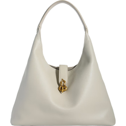 西木汀 花房姑娘 小众手提托特包女牛皮单肩腋下包包米灰色女友礼物