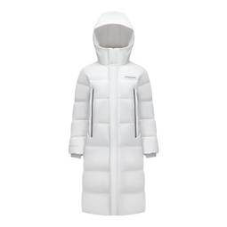 波司登（BOSIDENG）羽绒服男女同款情侣装长款连帽新国标90绒商场同款外套 糙白8003 XS 155/80A 体重约110-130斤