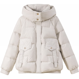 鸭鸭（YAYA）鞠婧祎同款短款羽绒服女2025新款冬季小个子休闲加厚防寒外套XH 灰色-YE5B600205L S /155