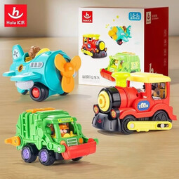 汇乐玩具儿童玩具工程车挖掘机铲车推土机早教礼物 汇乐益智车队全套三辆HD7871