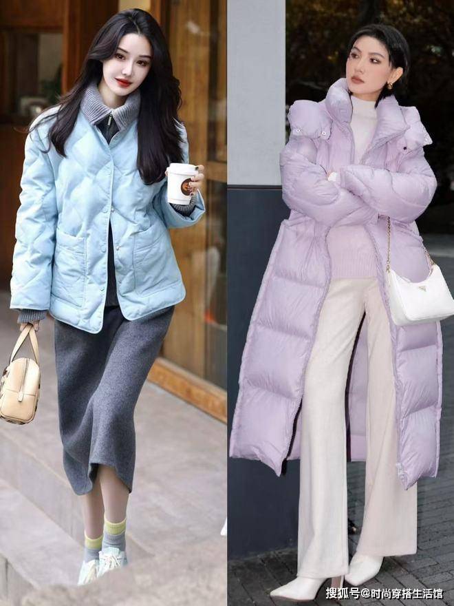 降温后，羽绒服下面不一定穿打底裤，这样穿优雅知性，很有女人味