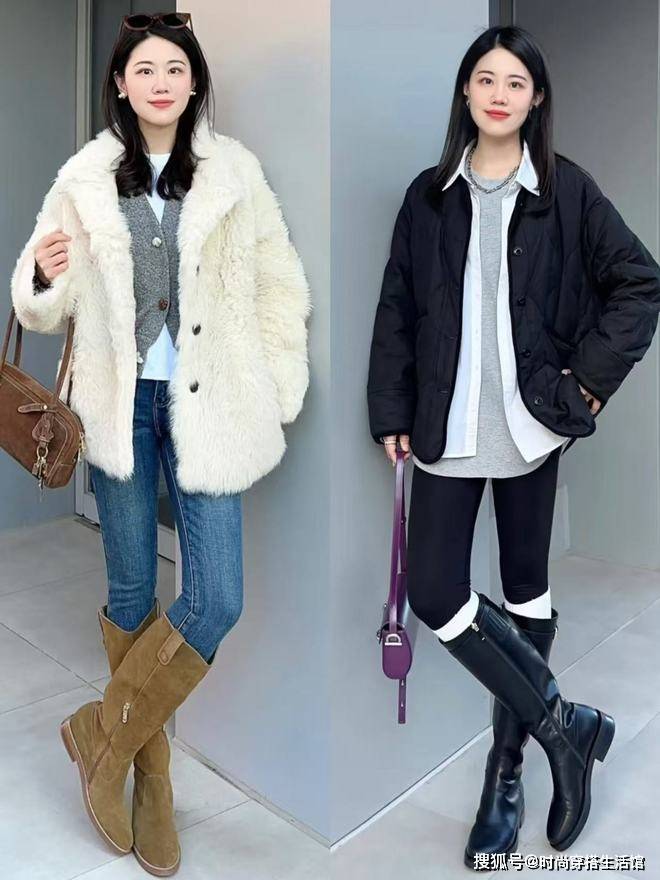 今年冬天“短外套+靴子”又火起来了！这样穿时髦高级，谁穿谁美