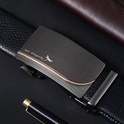 红蜻蜓头层牛皮男士皮带腰带可裁剪送男友老公爸爸生日礼物礼盒装