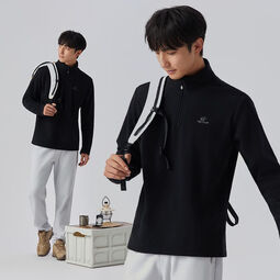 探拓（TECTOP）加绒抓绒衣冬季保暖户外登山徒步运动内搭衣摇粒绒打底衫立领 经典黑-男款【加绒抓绒衣保暖 S