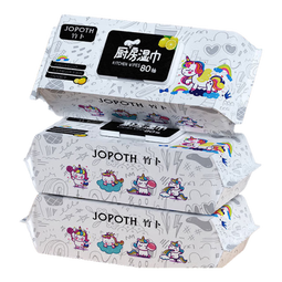 限时】厨房湿巾纸独角马去油污家用油烟机清洁抹布25cm 厨房湿巾去污神器加大加厚款 5包