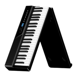 特伦斯（Terence）电钢琴88键折叠电子钢琴儿童初学者考级成人家用钢琴V50便携钢琴 深空黑 官方标配