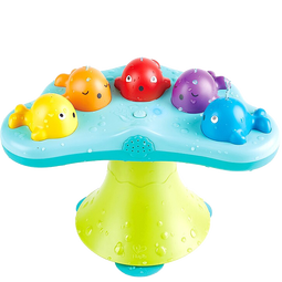 Hape戏水洗澡玩具   声光音乐喷泉沐浴游泳宝宝安抚  男女孩儿童礼物 鲸鱼音乐喷泉 18M-3Y