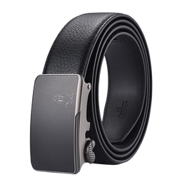 暇步士（Hush Puppies）高端皮带男士商务休闲真皮内穿扣式裤腰带自动扣头层牛皮 黑色510 110cm 带身宽度3.5cm