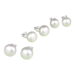 周六福（ZLF）圣诞礼物  S925银淡水珍珠耳钉女简约优雅耳针耳饰送 珍珠耳钉8.5-9.5mm