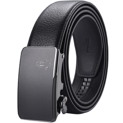 暇步士（Hush Puppies）皮带男士腰带内穿式自动扣头层牛皮皮带商务休闲真皮内扣裤腰带男 黑款510 110cm