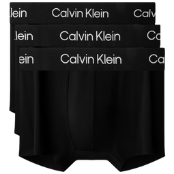 Calvin Klein内衣【圣诞礼物】25男士三条ck低腰轻薄无痕弹力防夹臀平角内裤男 UB1-太空黑 3条 S