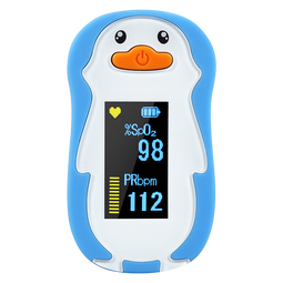 氧大夫儿童血氧仪F20P呼吸异常流感监测心率脉搏指夹式院线同款婴儿医用 （90%选择）儿童蓝色款1-15岁可用支持流感监测
