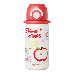 哈尔斯儿童保温杯学生上学专用水杯316不锈钢双饮杯送女高颜值生日礼物 【双饮送杯带】苹果布丁630mL