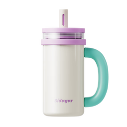 世大家保温杯女士水杯玻璃杯高颜值大容量双享咖啡杯办公家用便携杯子 香草慕斯【一杯两用】 外杯700ml内杯615ml