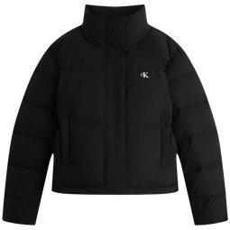 Calvin KleinJeans【防风防水】25秋冬新款女士ck轻暖90绒短款立领羽绒服外套 UB1-太空黑 XXS