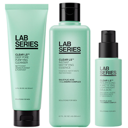 朗仕控油净爽三部曲(洗面奶+水+乳液)男士套装礼盒生日圣诞礼物送男友