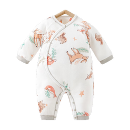 贝肽斯婴儿睡衣春季连体衣纯棉宝宝哈衣新生儿衣服 森林俱乐部-偏襟 52cm