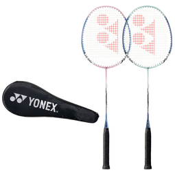 YONEX尤尼克斯羽毛球拍对拍NR6000i粉绿已穿线双拍套装含球附手胶