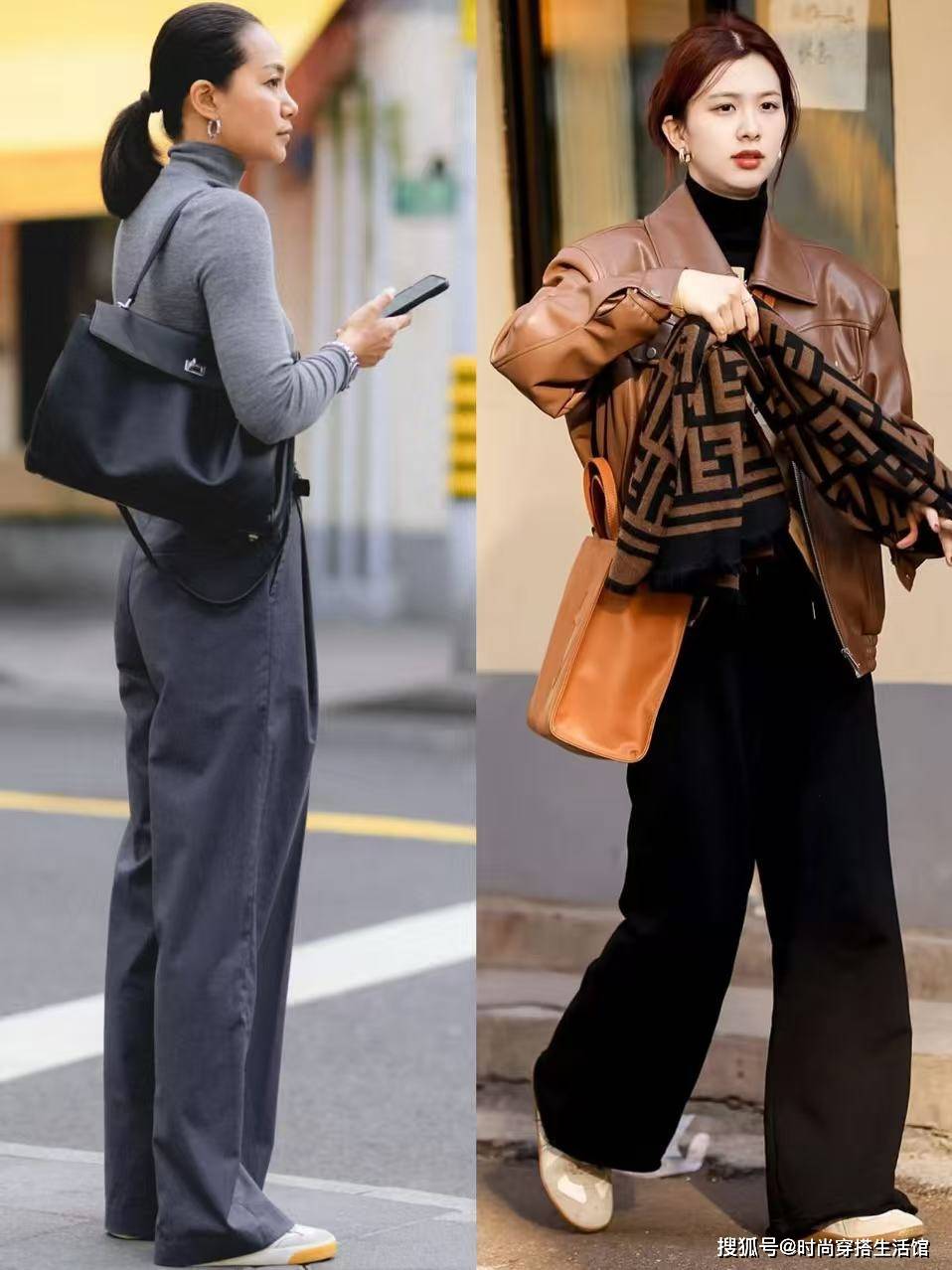 如果你有条“阔腿裤”，配这几双运动鞋，这样穿更减龄时髦又保暖