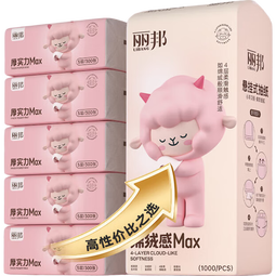 丽邦1000张挂抽悬挂式大包抽纸 原生木浆四层加厚擦手纸 4层 1000张*10提 整箱装