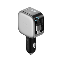 CUKTECH酷态科10号车载充电器90w快充点烟孔取电器70cm伸缩线电压数显