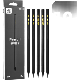 乐炫纽赛小黑杆黑木铅笔学生专用三角杆一年级hb安全防摔幼儿园2B铅笔 乐炫绿杆HB铅笔2盒-20支【得力同款】