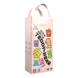 泰迪熊（Teddy Bear）自在无痕拉拉裤/纸尿裤 婴儿宝宝尿不湿成长裤裸感超薄透气 纸尿裤NB48片(推荐8斤以下）