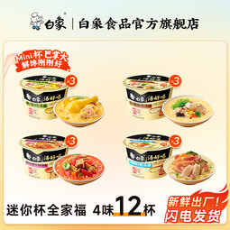 白象迷你杯面解馋方便面 碗仔小点心 小杯泡面整箱混搭 宿舍休闲零食 迷你杯【全家福4味12杯】