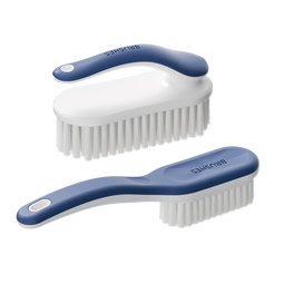 爱整理鞋刷子软毛鞋刷洗鞋神器清洁刷家用洗衣刷长柄鞋刷软毛不伤鞋 【深蓝灰】鞋刷+洗衣刷组合