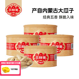 三胖蛋五香葵瓜子罐装大颗粒休闲零食坚果炒货葵花籽108g 五香葵瓜子【罐装】108g*4