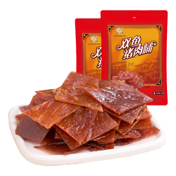 双鱼 400g*2袋自然片 休闲零食特级猪肉脯 靖江特产猪肉铺猪肉干肉脯 